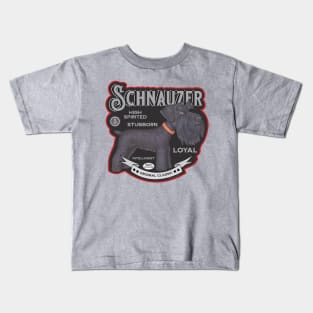 Funny Cute Vintage Black Schnauzer Dog Kids T-Shirt
